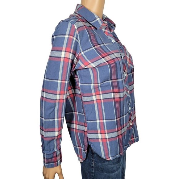 Woolrich Women's Blue/Pink Plaid 100% Cotton Flannel Size M - Picture 5 of 11